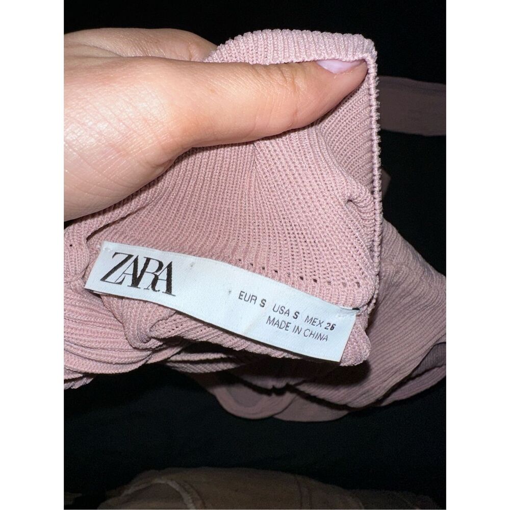 Size S pink cropped long sleeve top Zara - Picture 5 of 5